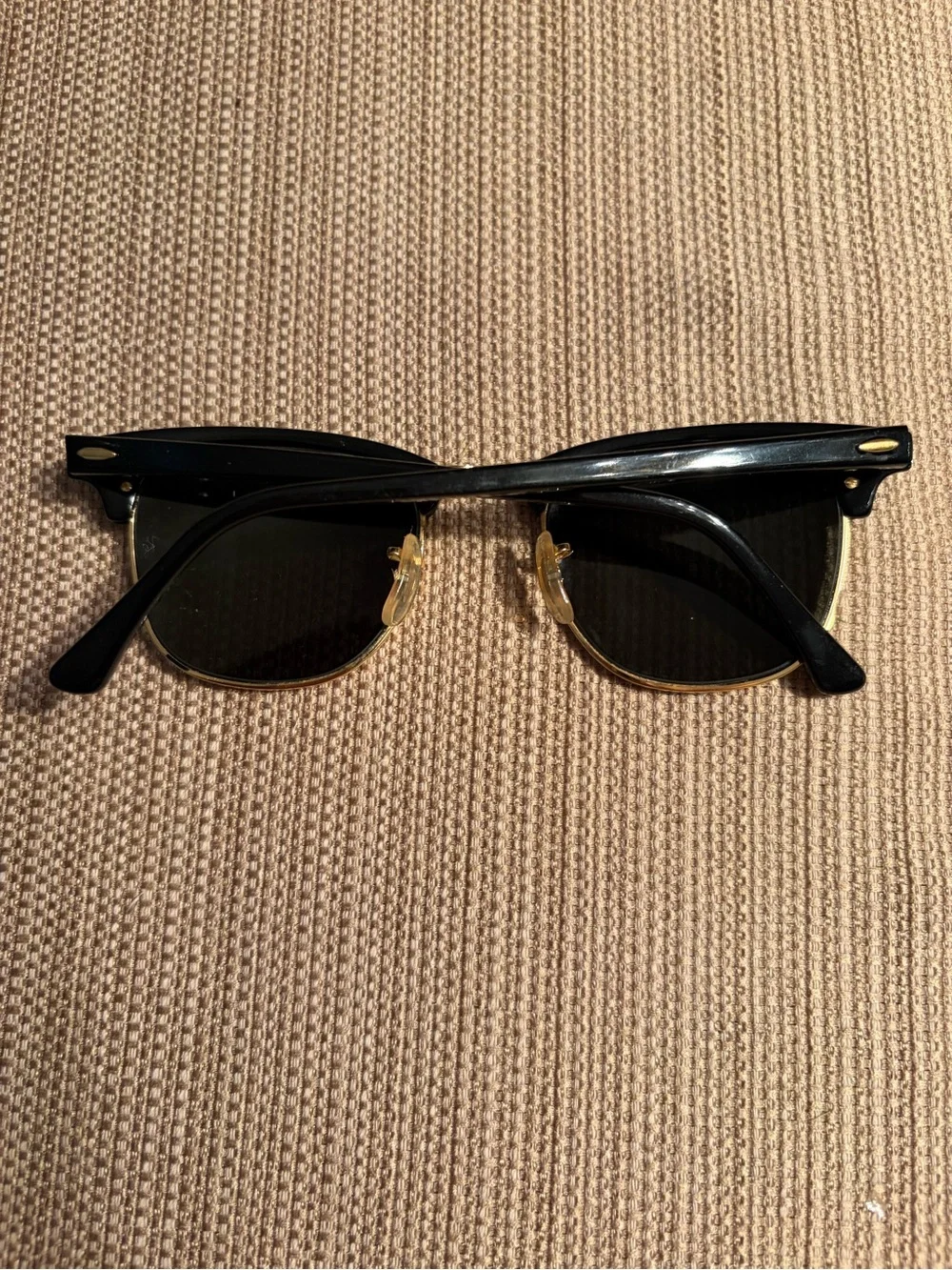 Ray-Ban Black and Brown Clubmaster Sunglasses with Case